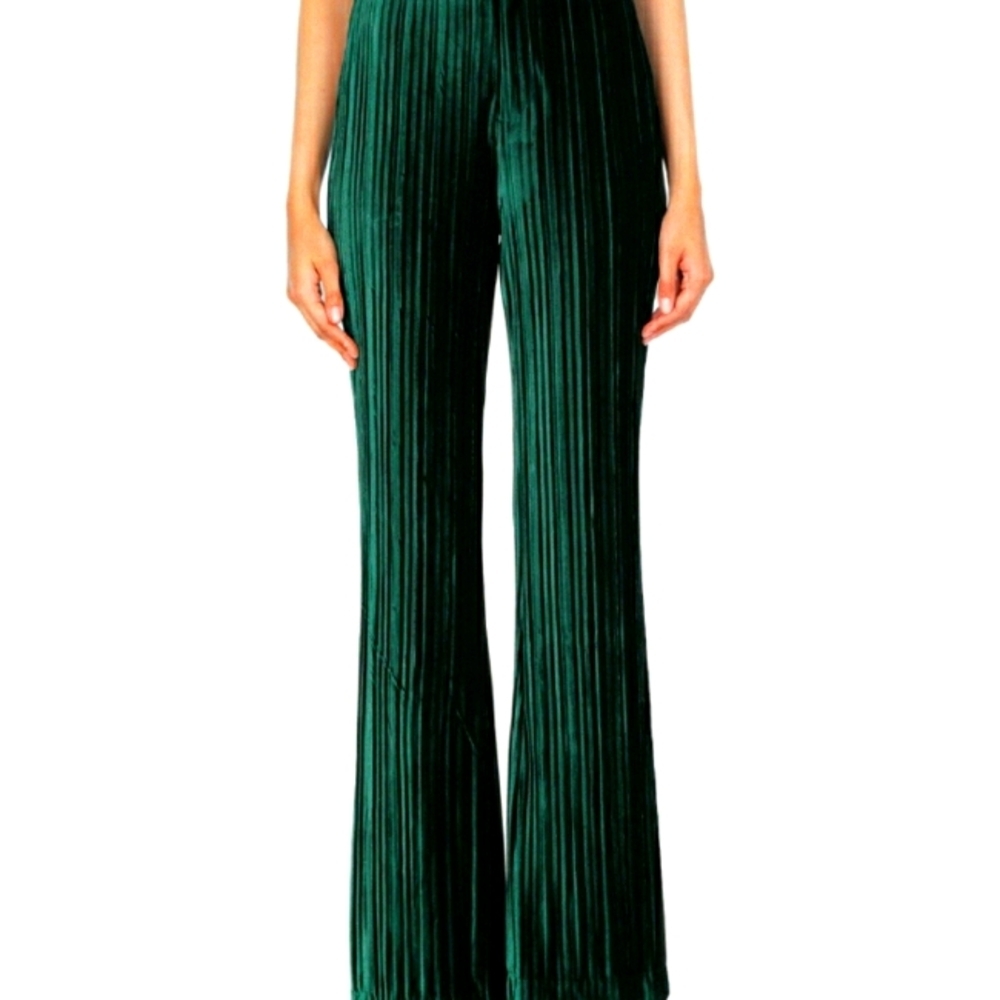 Green velour pants